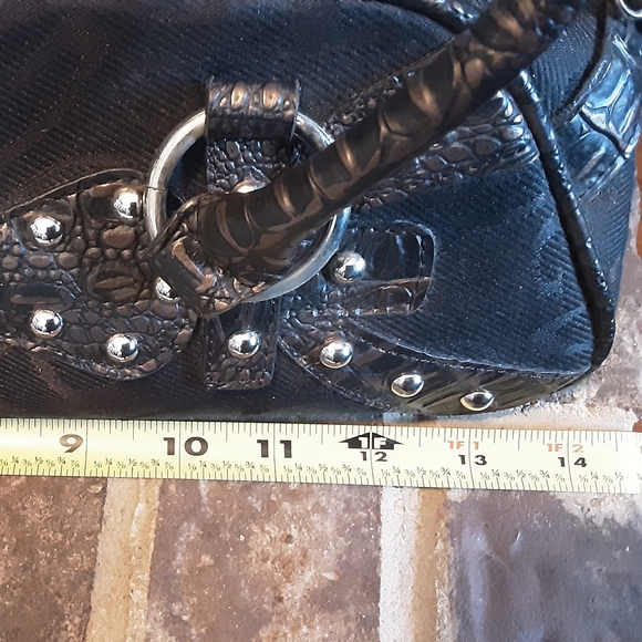 BLACK STUDDED HANDBAG/PURSE - Picture 6 of 7